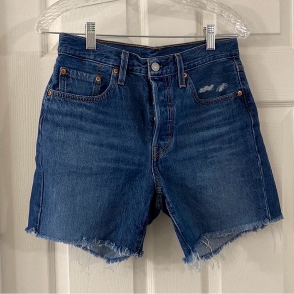 Levi’s 501 High Rise Denim Shorts - Size 27 - Picture 5 of 8